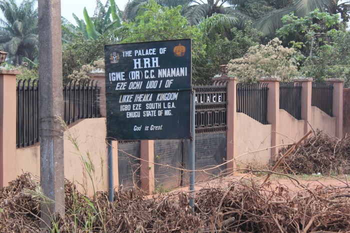 The Palace of H.R.H Igwe Dr. C.C. Nnamani