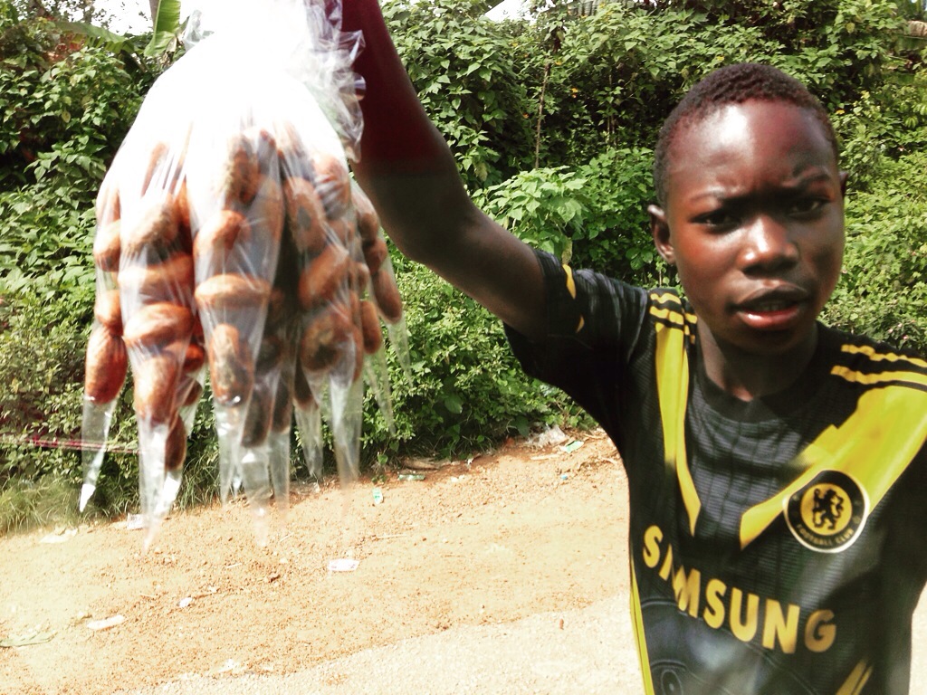 Bitter Kola (Orogbo) Roadside Hawker in Ondo