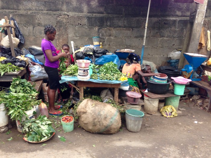Buying Vegetables Lagos Street Market