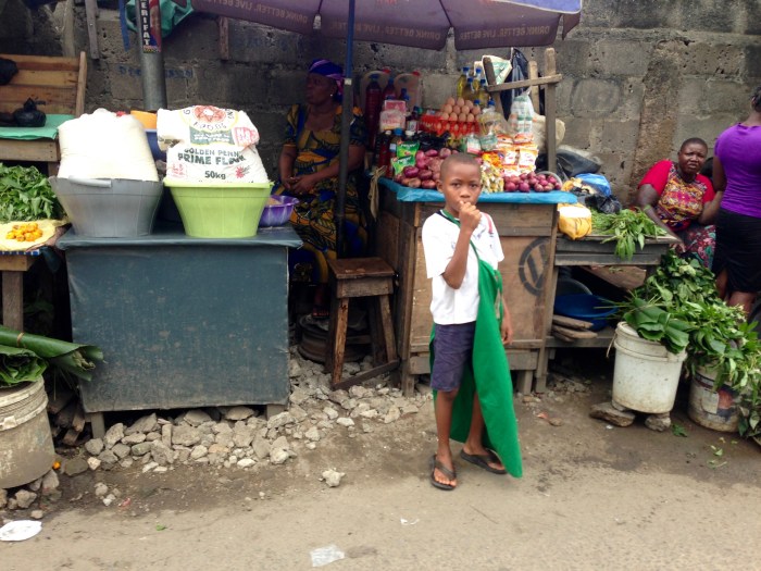 Buying Vegetables Lagos Street Market