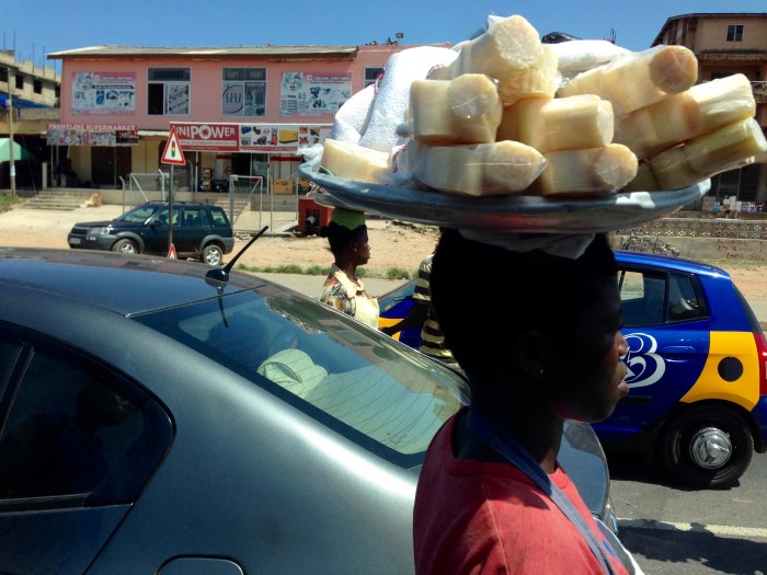 Sugarcane Hawker in Accra Ghana
