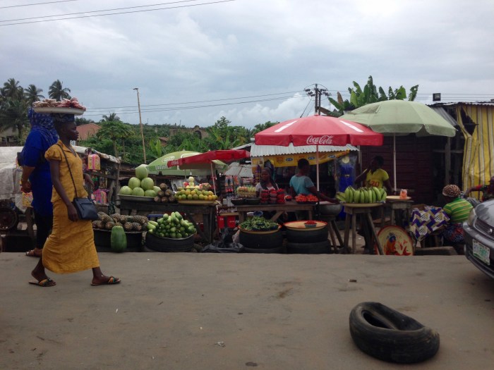 Street Produce Market in Lagos Nigeria
