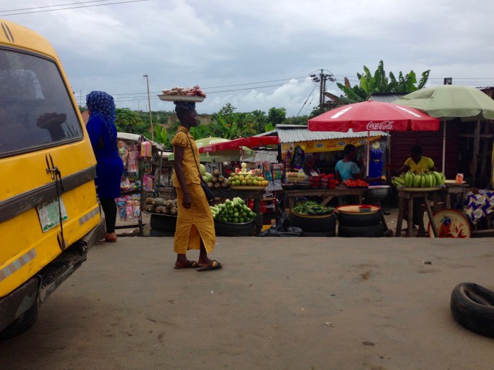 Street Produce Market in Lagos Nigeria