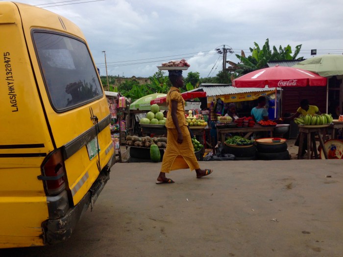 Street Produce Market in Lagos Nigeria