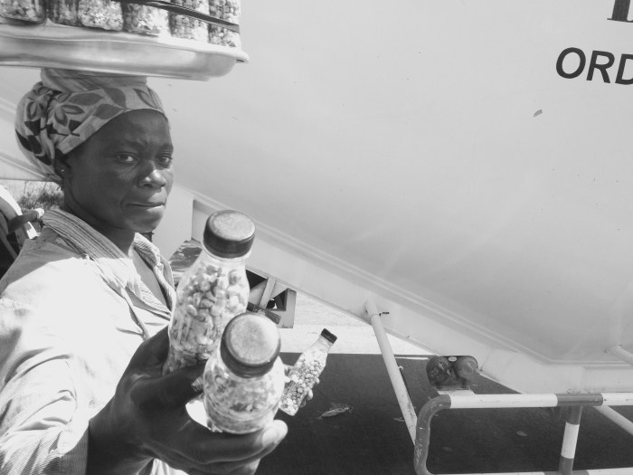 Roadside Hawking Peanuts and Cashews in Tema Ghana