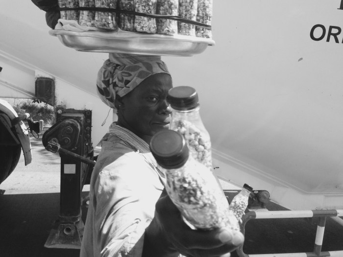 Roadside Hawking Peanuts and Cashews in Tema Ghana