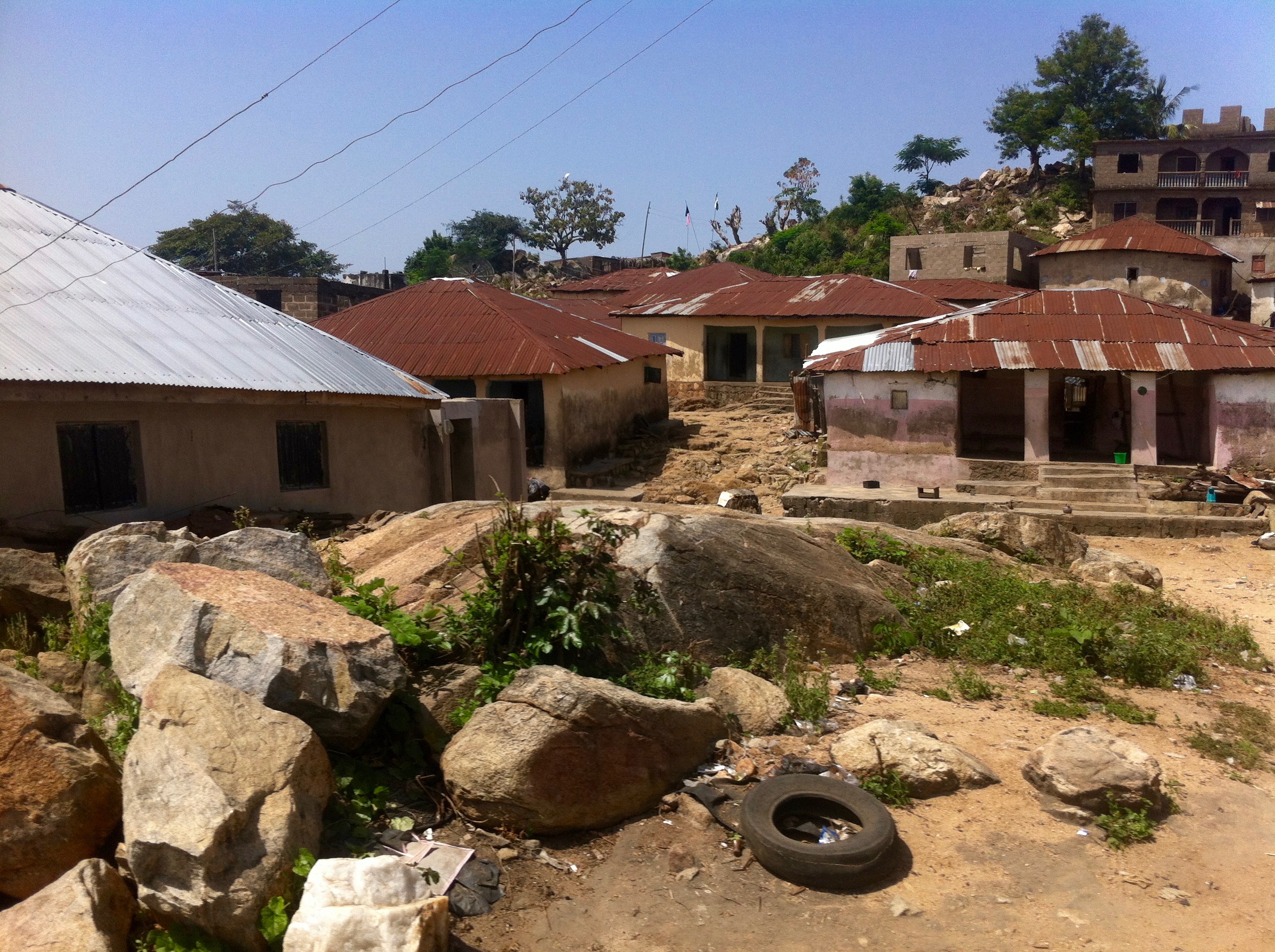 Tin roof houses in Okene Kogi State, Nigeria.
