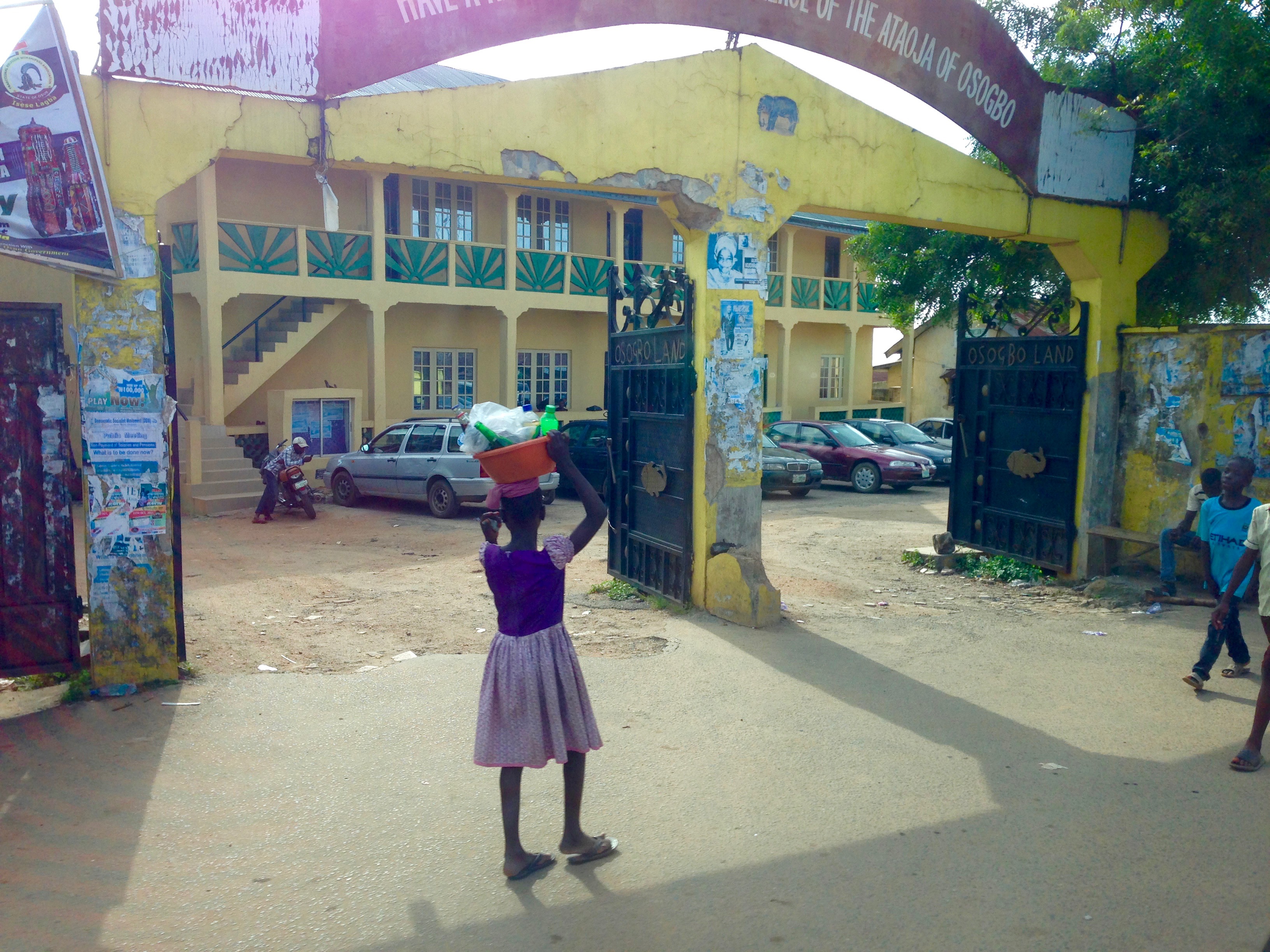 Little girl street hawking in Oshogbo, Osun Nigeria.