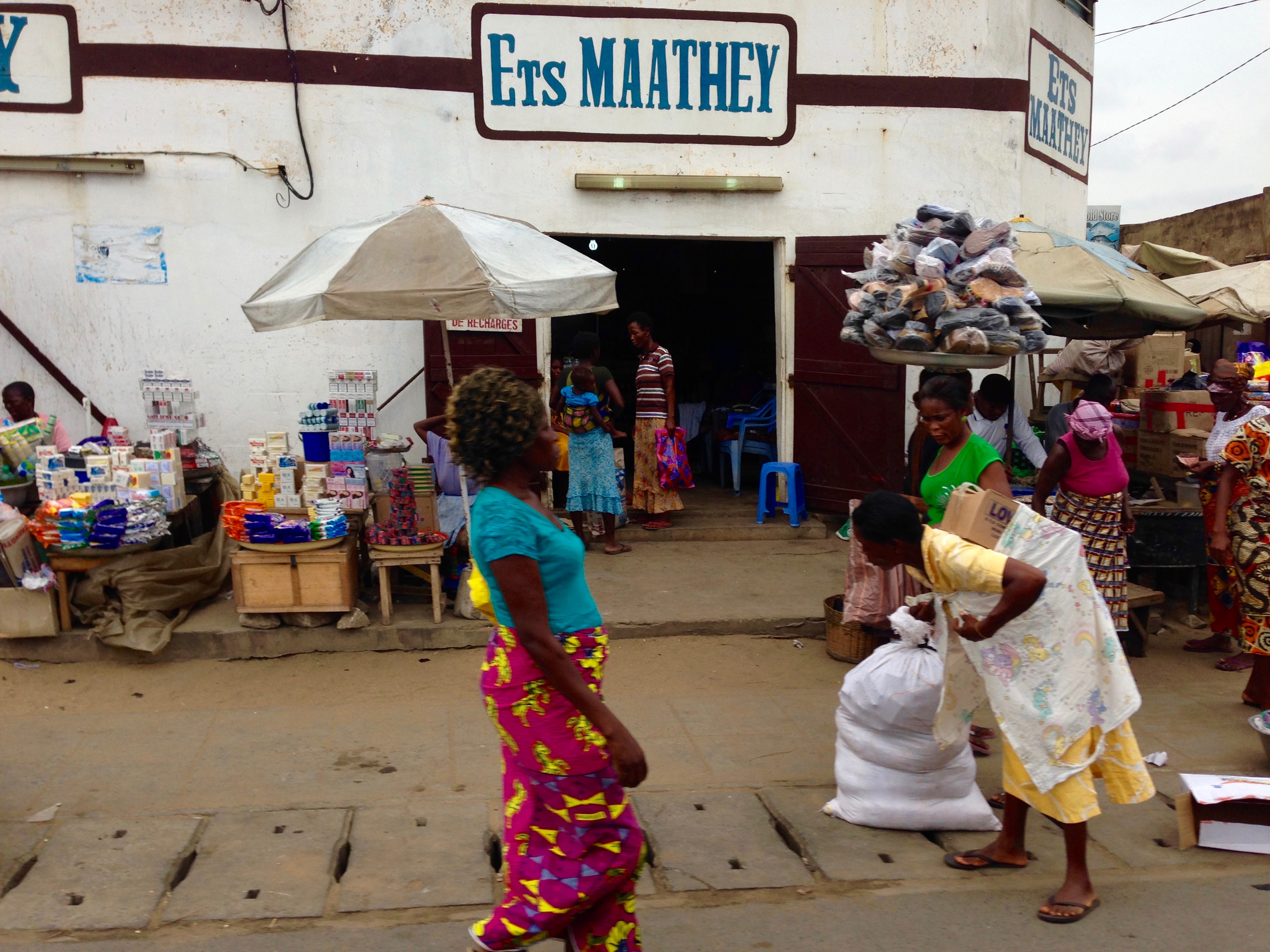 Market scene in Lome, Togo.