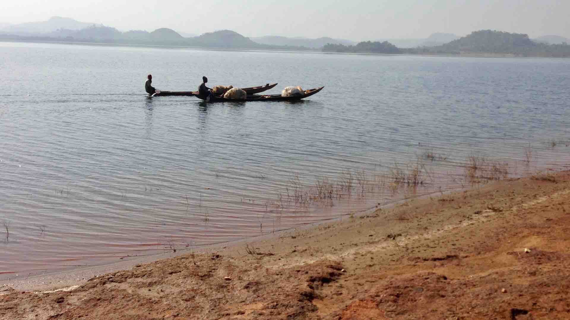 Fishermen canoeing on Usuma Lake, Ushafa, FCT, Abuja, Nigeria. #JujuFilms