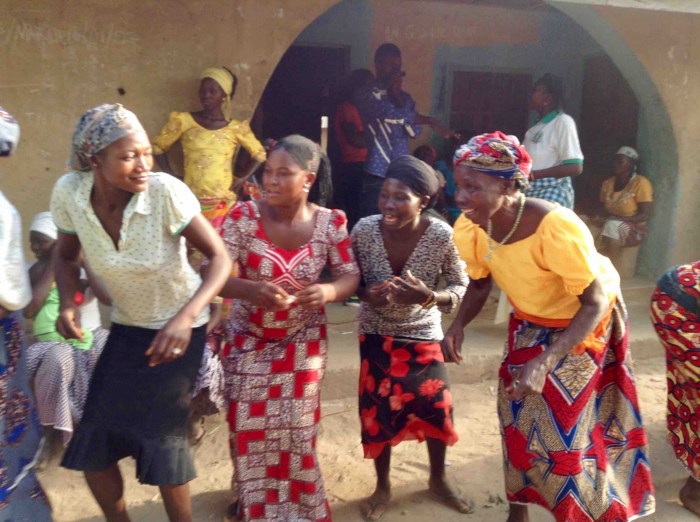 Eggon women and a Gwandara woman dancing, New Year 2017 celebration, Langa Langa Village, Nasarawa State, Nigeria. #JujuFilms