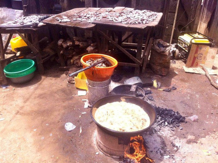 Frying fish, Ushafa Market Square, Ushafa Village, Nigeria. #JujuFilms